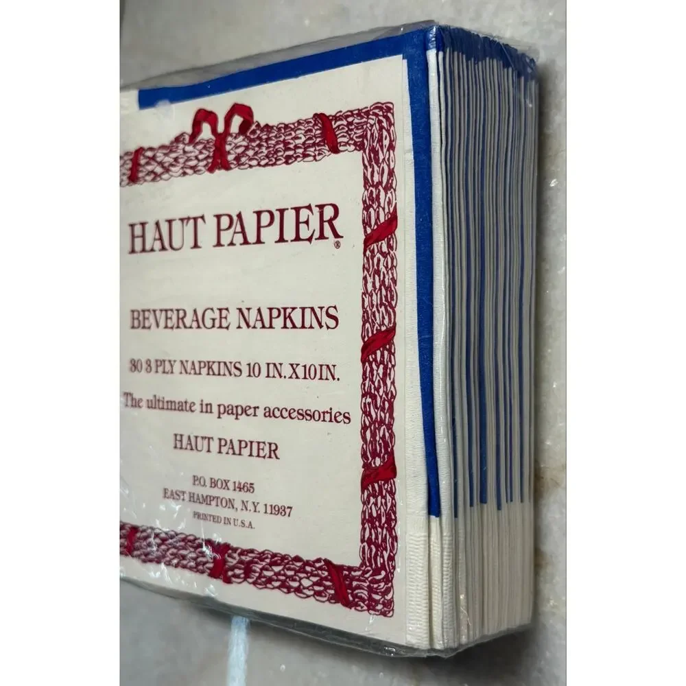 Vintage 1980s Haut Papier Funny Beverage Napkins NOS Sealed 30 Pack